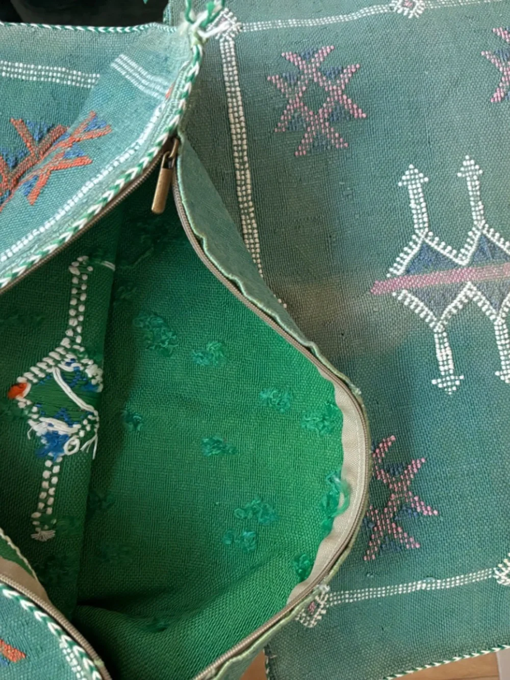 2 Moroccan Cushion Covers - hand made, purchased in Morocco